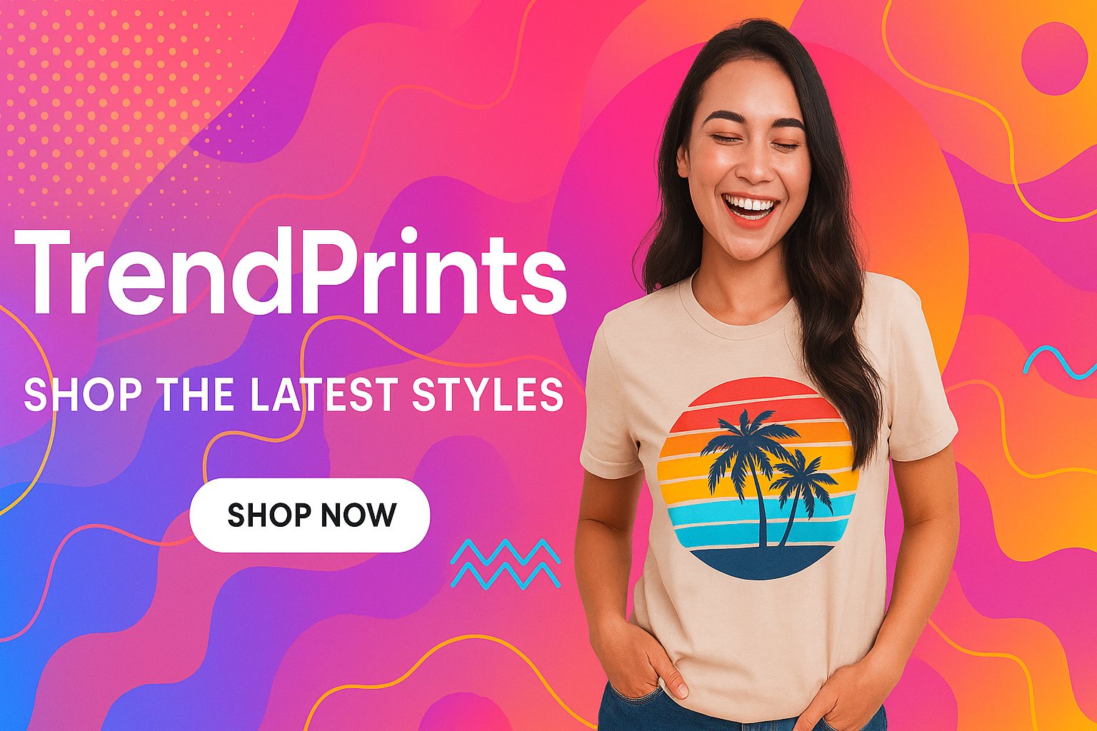 Attractive hero image for TrendPrints that will engage customers